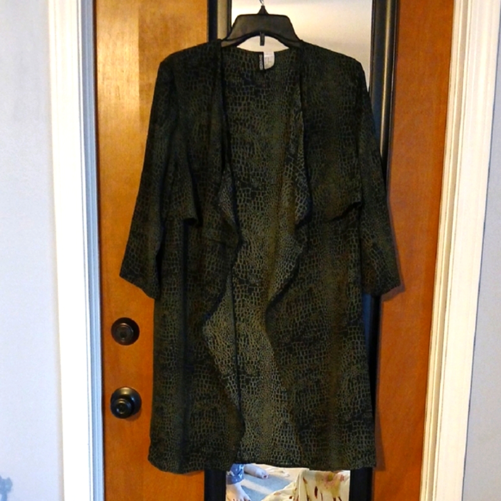 H&M Divided Snake Print Kimono Swim Cover Jacket 6 Small